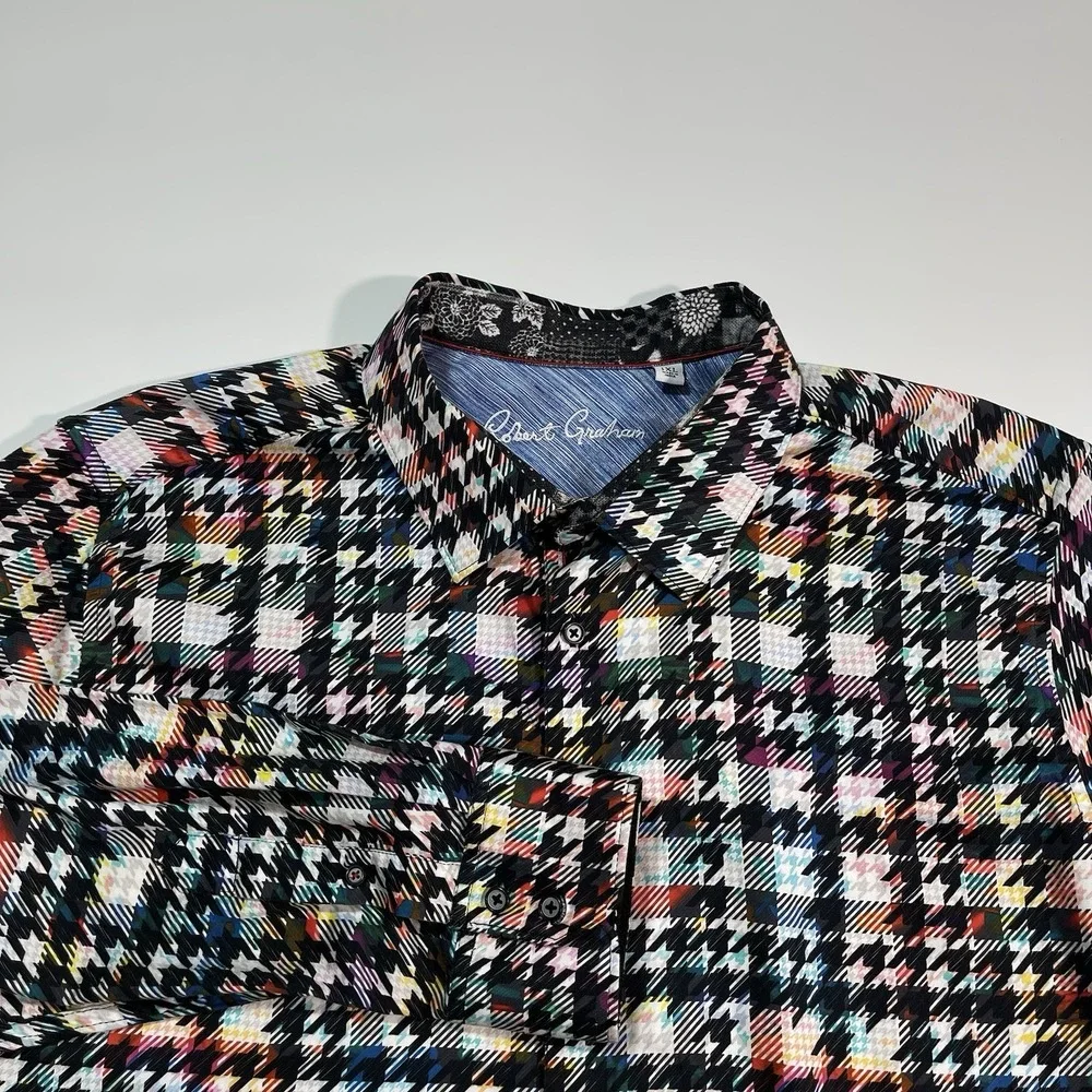 Robert Graham Algiers Multicolor Houndstooth Long Sleeve Shirt‎